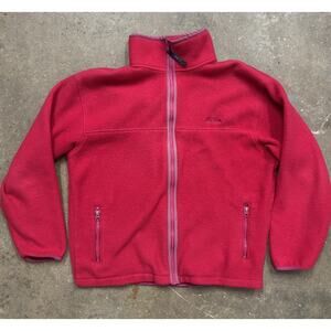 Vintage LL Bean Fleece Pullover Jacket Large USA Made Pink Unisex Outdoor 90s